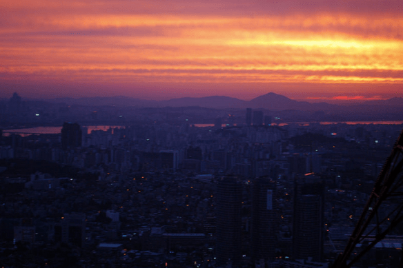 Sunset in Seoul, Korea, 2012
